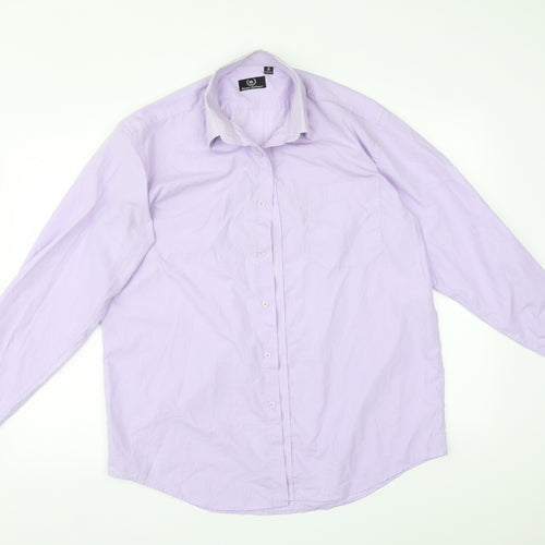 HUSTON HARBOUR Mens Purple    Dress Shirt Size 40