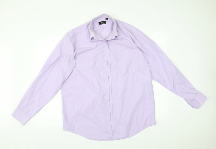 HUSTON HARBOUR Mens Purple    Dress Shirt Size 40