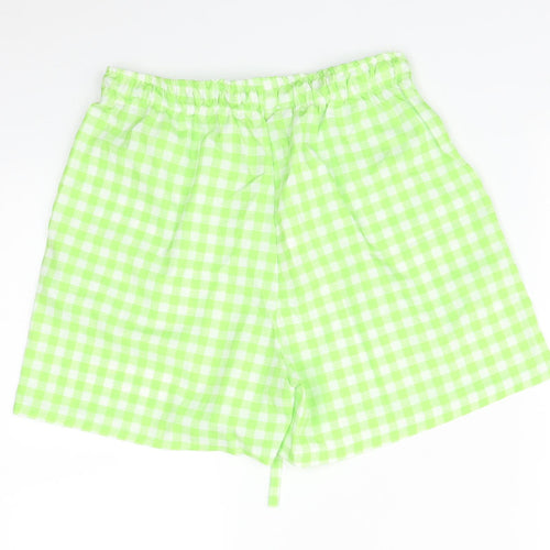 Boohoo Womens Green Check   Sleep Shorts Size 10