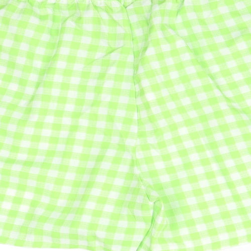 Boohoo Womens Green Check   Sleep Shorts Size 10