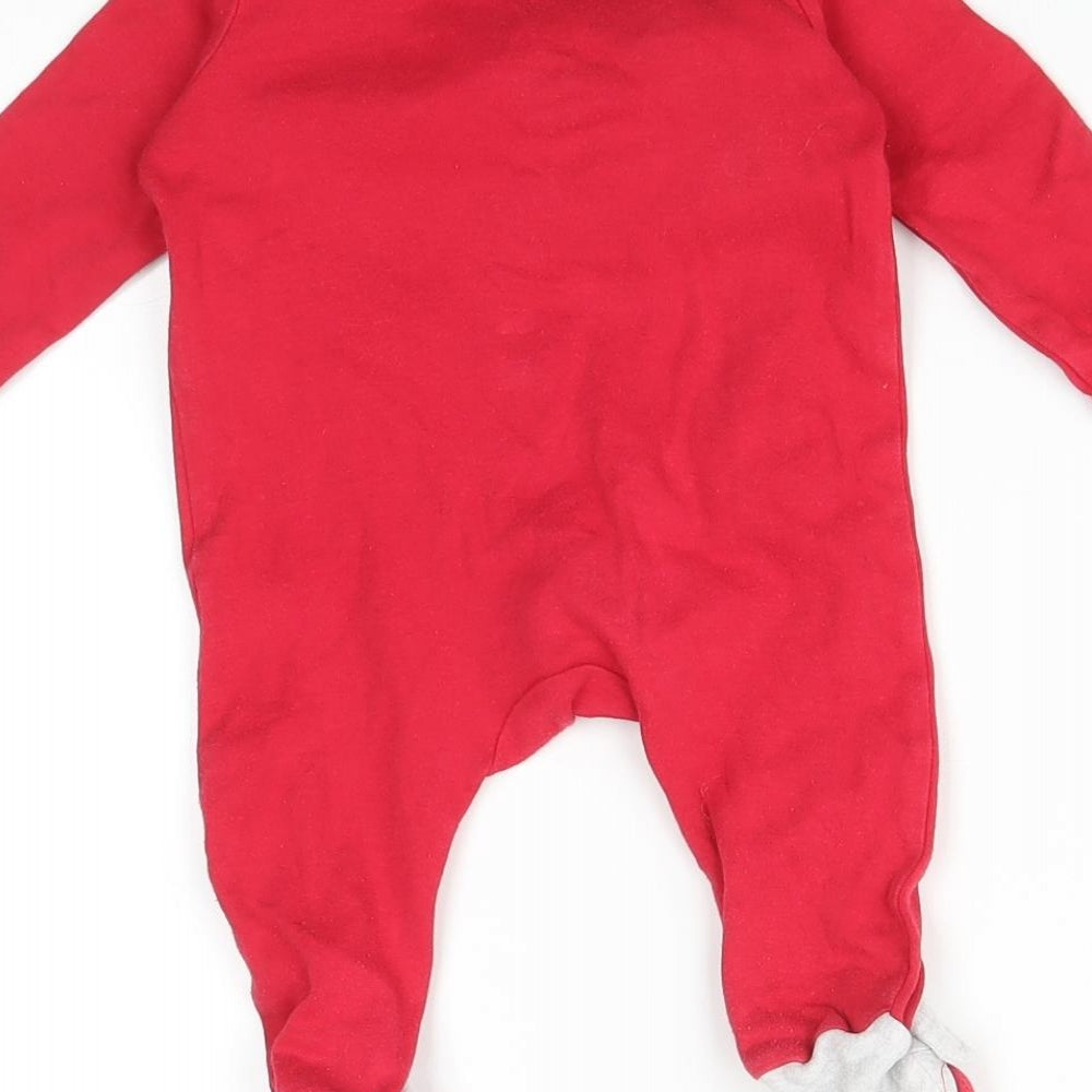 John Lewis Baby Red    Bodysuit Size 0-3 Months  - CHRISTMAS