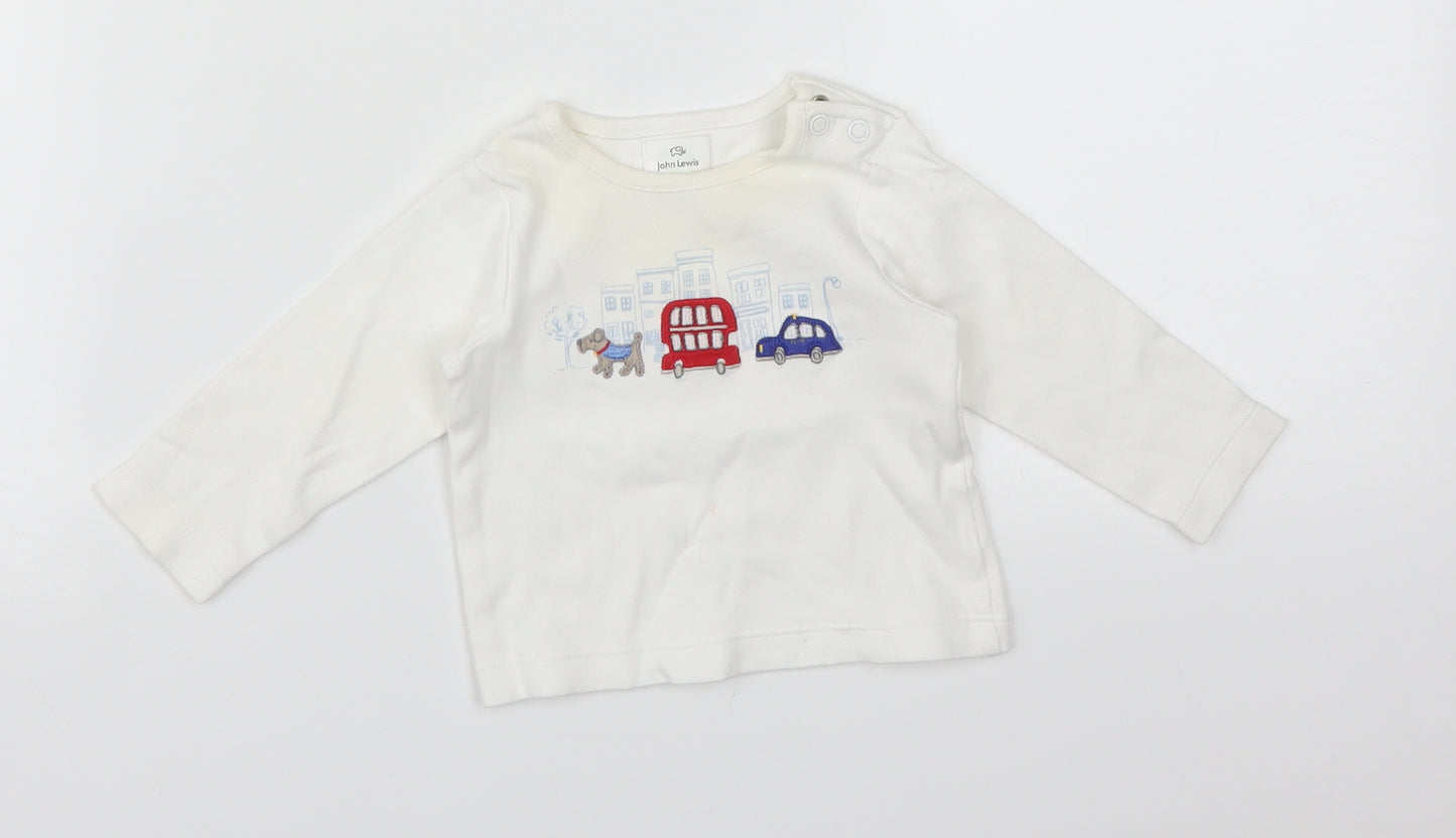 John Lewis Baby White   Basic T-Shirt Size 0-3 Months