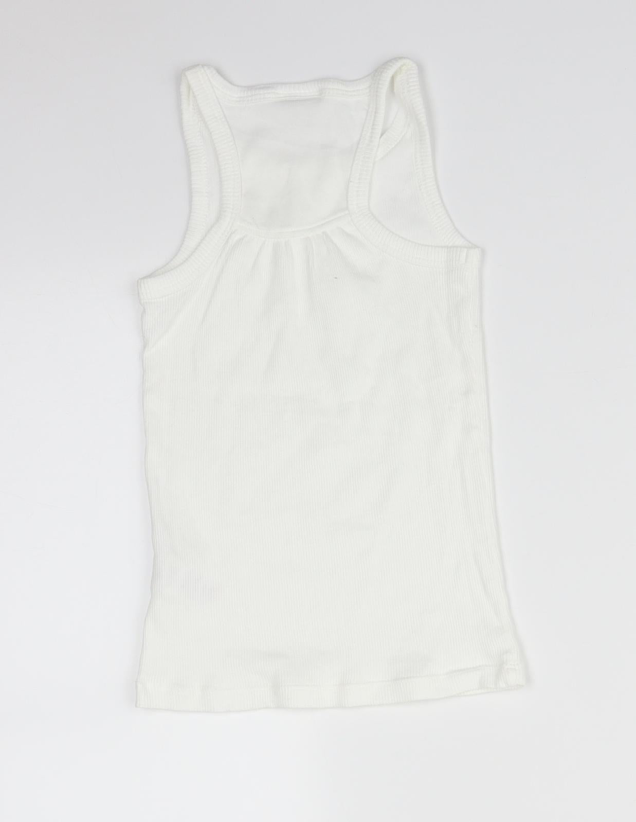 NEXT Girls White   Basic Tank Size 6 Years