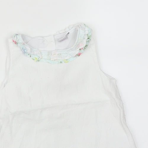 Mini Club Girls White Floral  Basic T-Shirt Size 4-5 Years