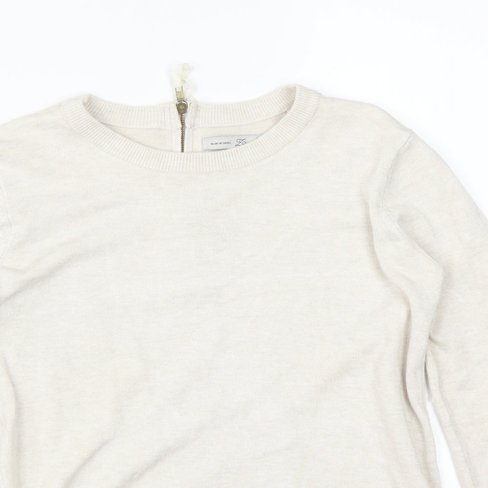 LARA KNIT Womens Beige   Basic T-Shirt Size S