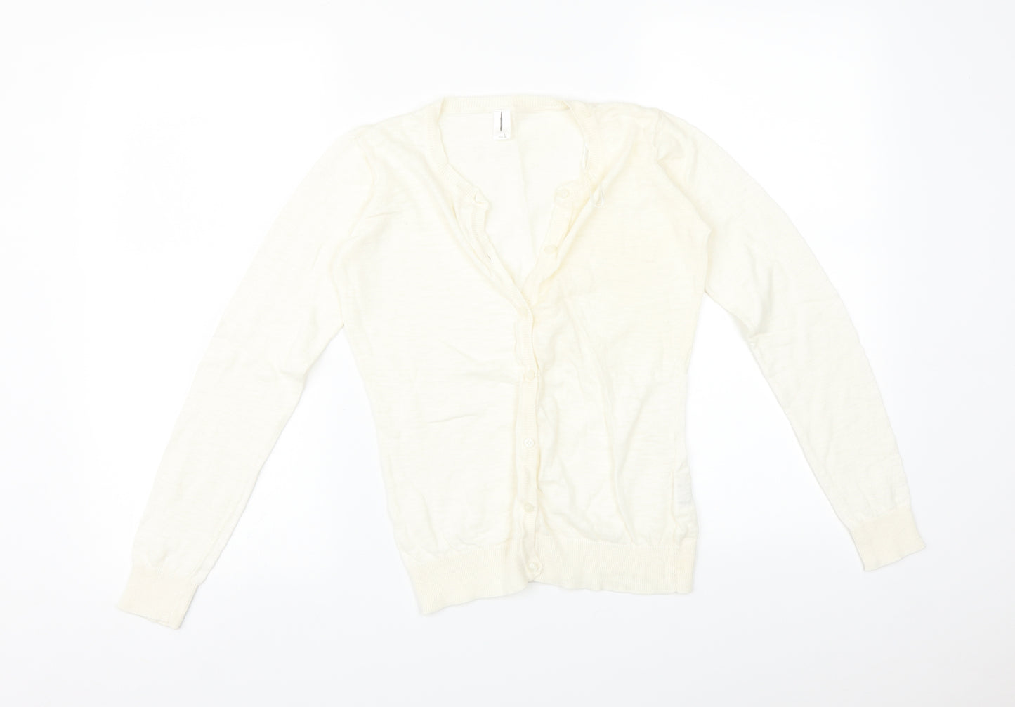 Preworn Womens White   Cardigan Jumper Size M