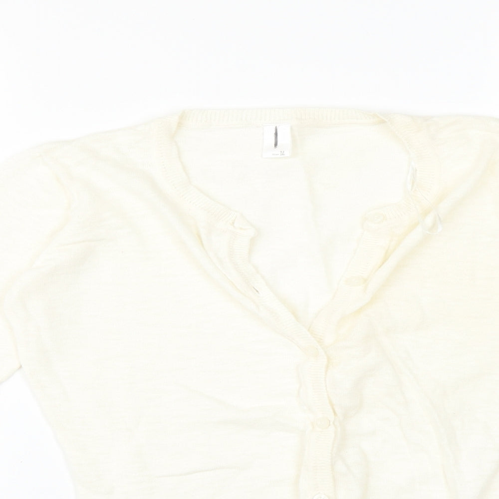 Preworn Womens White   Cardigan Jumper Size M