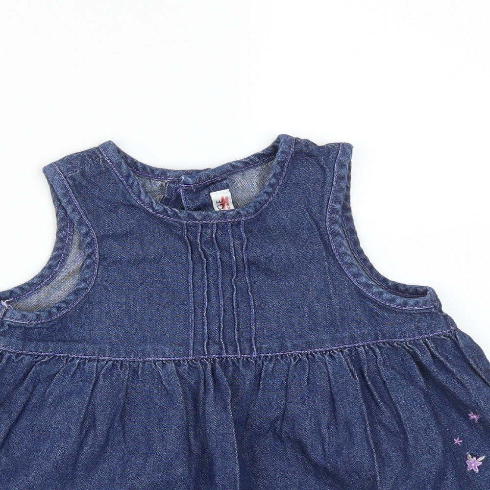 George Girls Blue Floral  A-Line  Size 6-9 Months