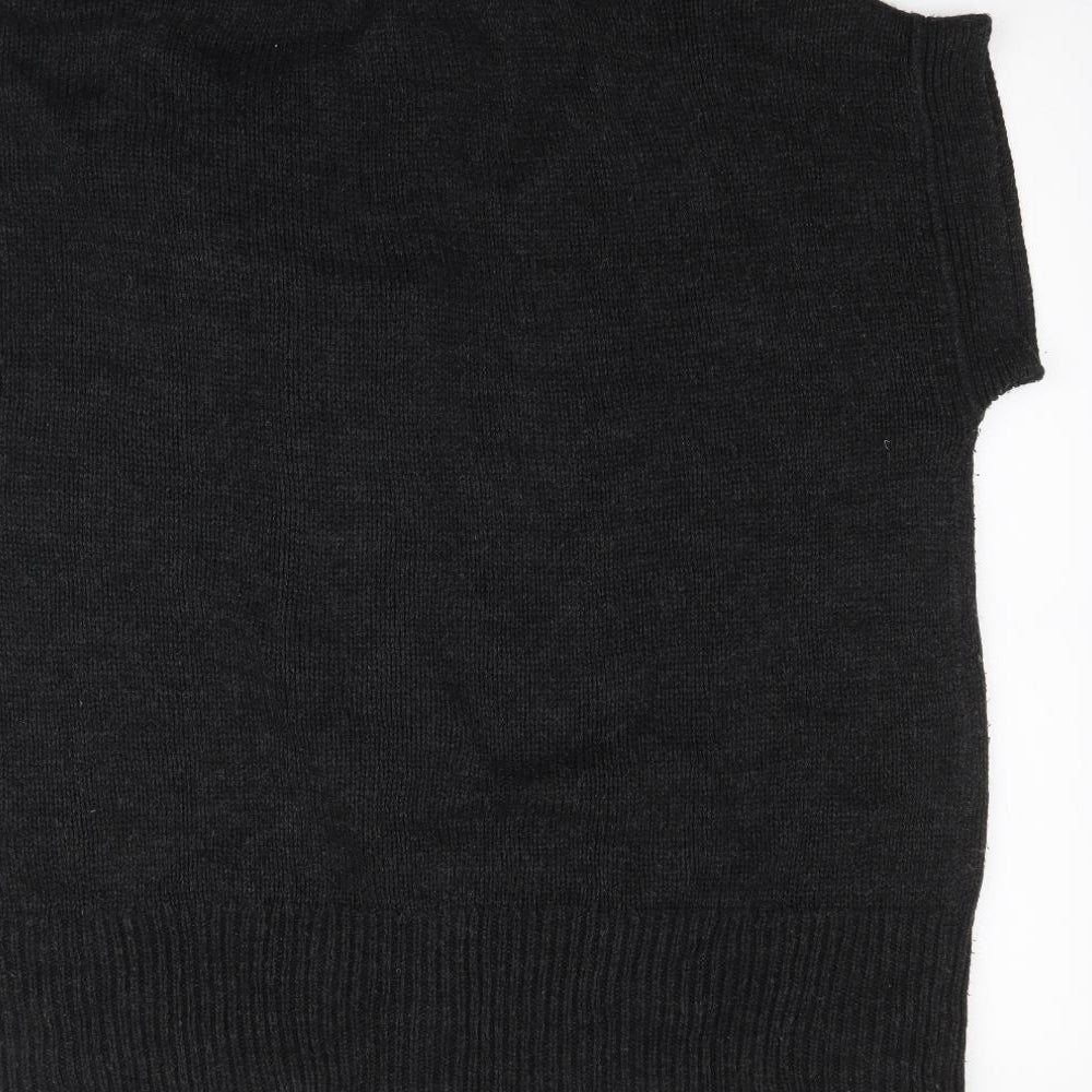 Marks and Spencer Womens Black  Knit Cardigan Jumper Size L  - Asymmetric buttons