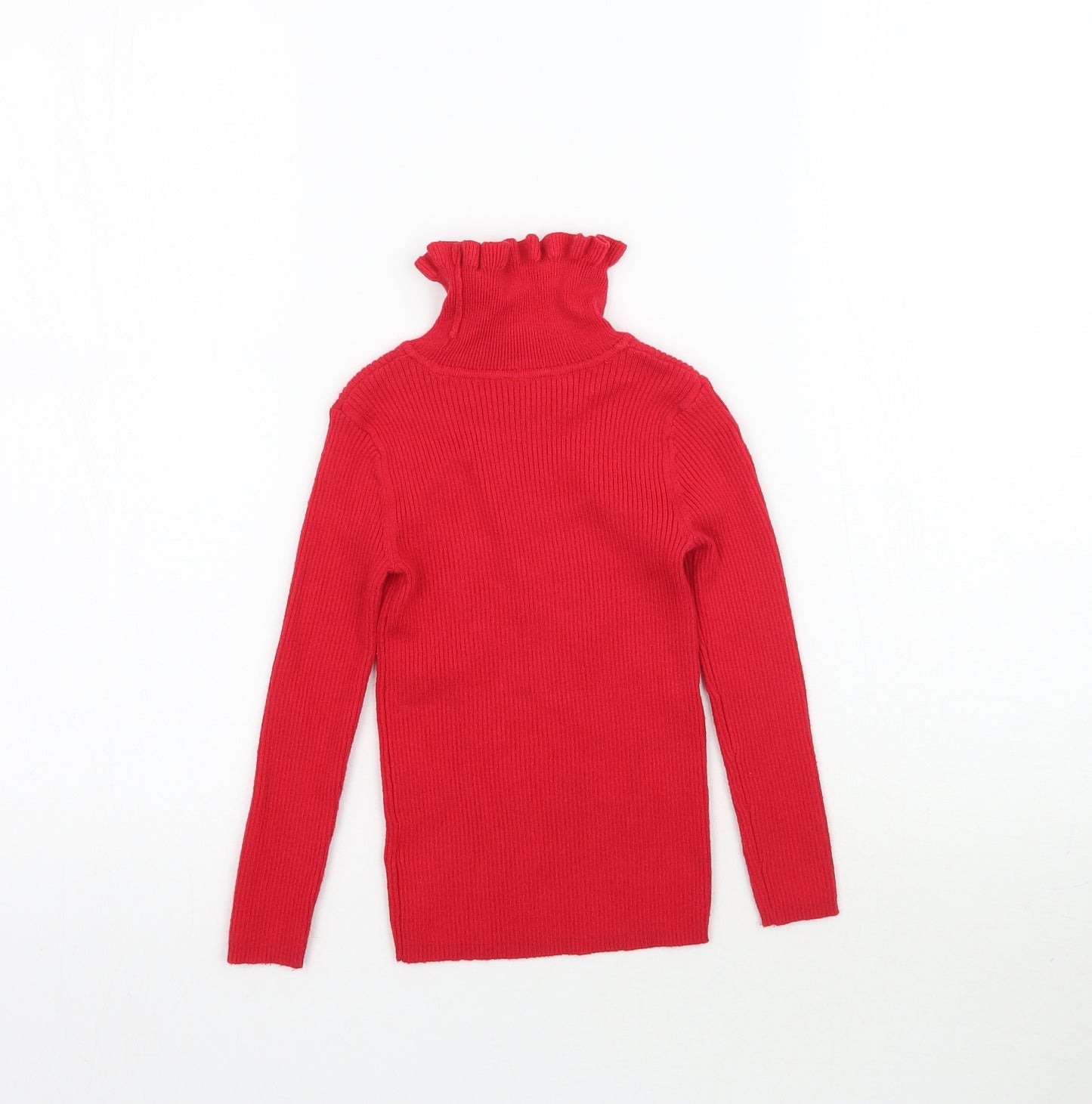 George Girls Red Batik Knit Pullover Jumper Size 3-4 Years  - Lettuce edge