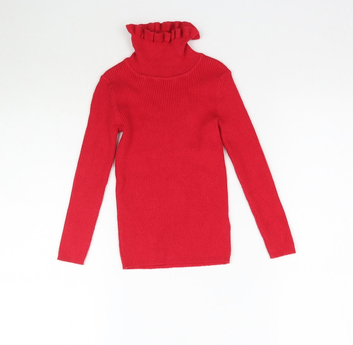 George Girls Red Batik Knit Pullover Jumper Size 3-4 Years  - Lettuce edge
