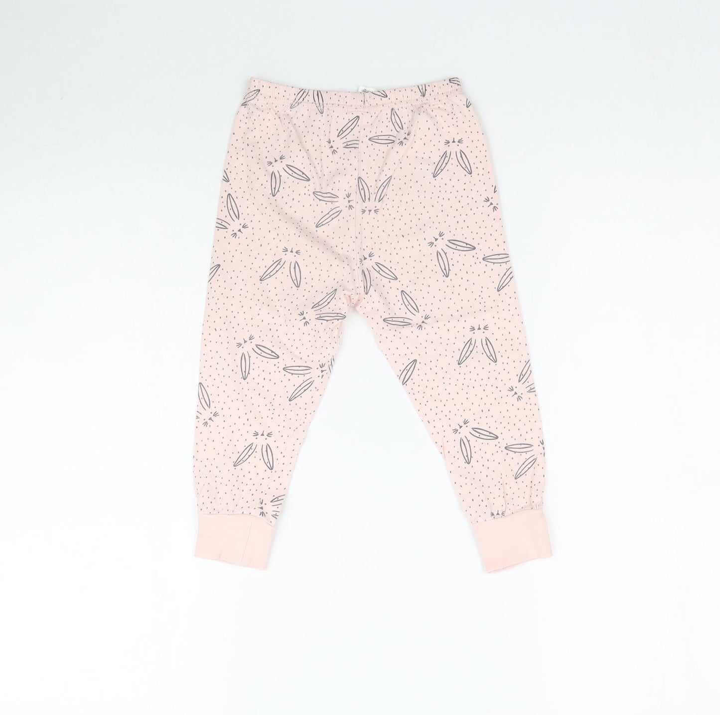 George Girls Pink Polka Dot   Pyjama Pants Size 2-3 Years  - Bunny Rabbit