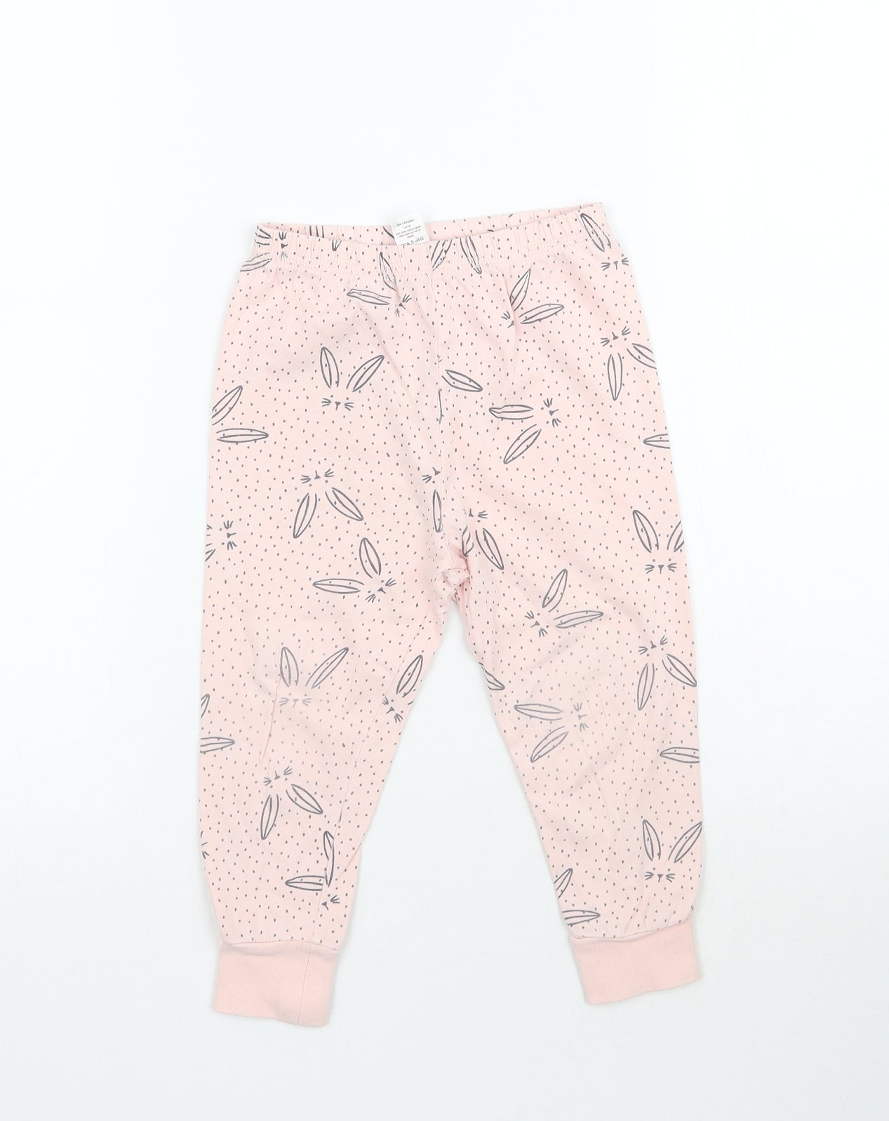 George Girls Pink Polka Dot   Pyjama Pants Size 2-3 Years  - Bunny Rabbit