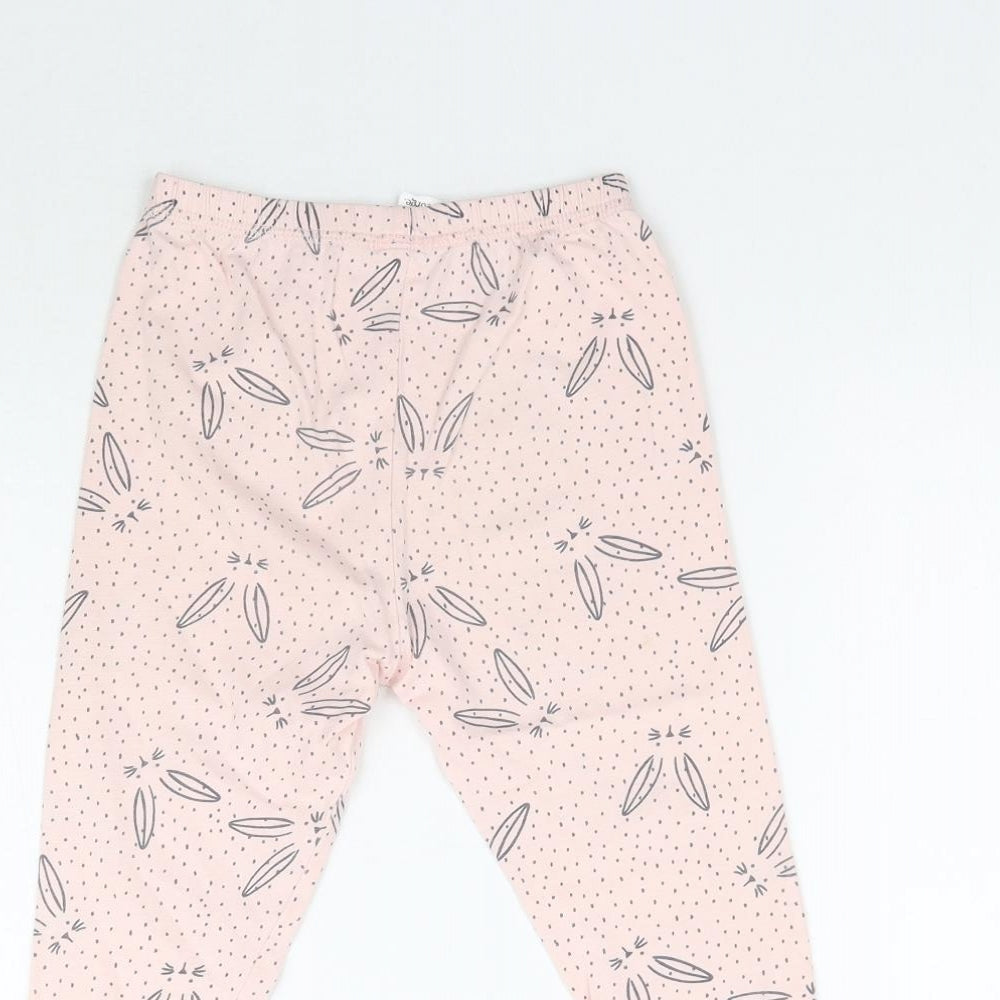 George Girls Pink Polka Dot   Pyjama Pants Size 2-3 Years  - Bunny Rabbit