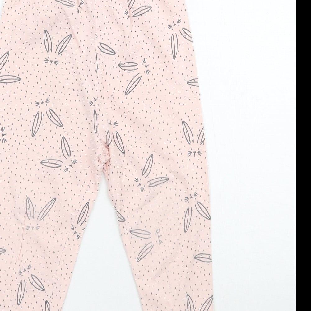 George Girls Pink Polka Dot   Pyjama Pants Size 2-3 Years  - Bunny Rabbit