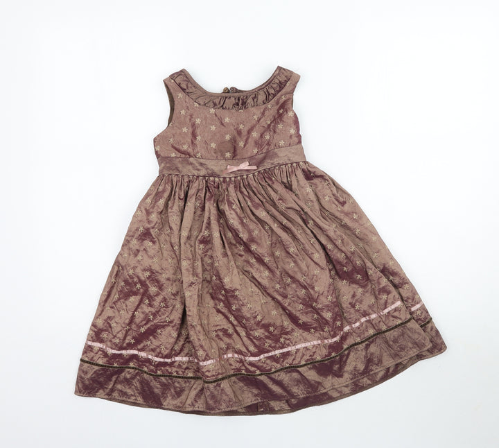 Adams kids Girls Brown   Fit & Flare  Size 2-3 Years  - Shiny / metallic bronze colour