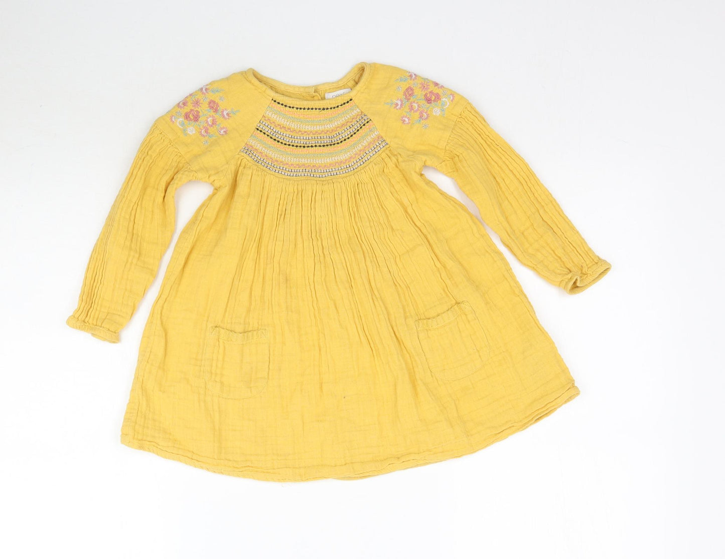 NEXT Girls Yellow   Fit & Flare  Size 2-3 Years