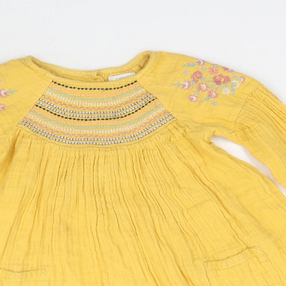 NEXT Girls Yellow   Fit & Flare  Size 2-3 Years