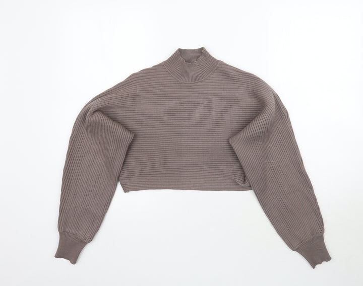New Look Womens Grey Knit Pullover Jumper Size S - Taupe colour