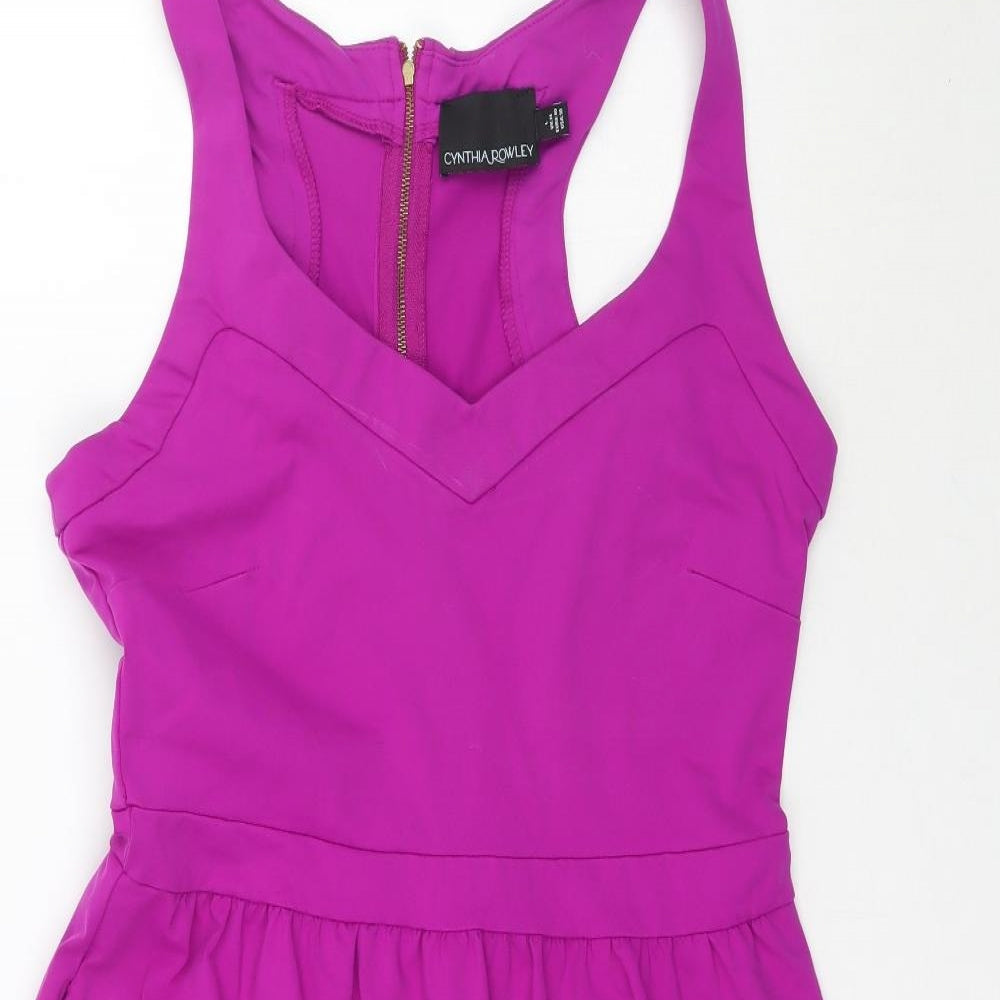 Cynthia Rowley Womens Purple   Fit & Flare  Size L