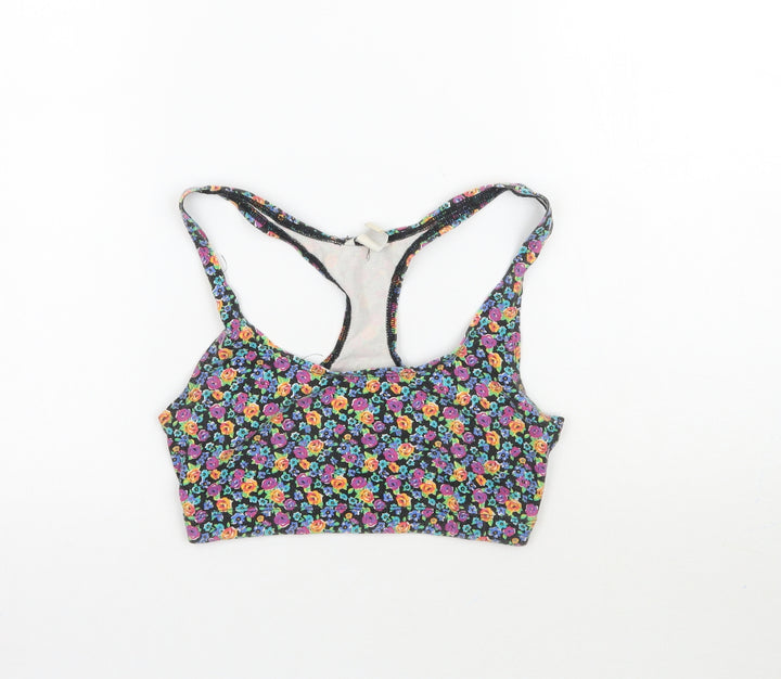 I Love H81 Womens Multicoloured Floral  Cropped Tank Size S