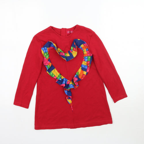 Agatha Ruiz De La Prada Girls Red   A-Line  Size 6 Years  - Love heart