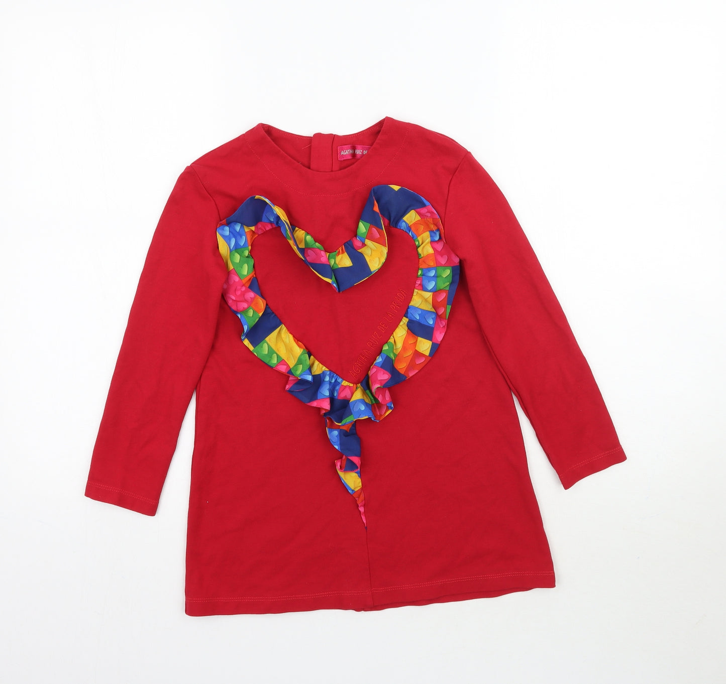 Agatha Ruiz De La Prada Girls Red   A-Line  Size 6 Years  - Love heart
