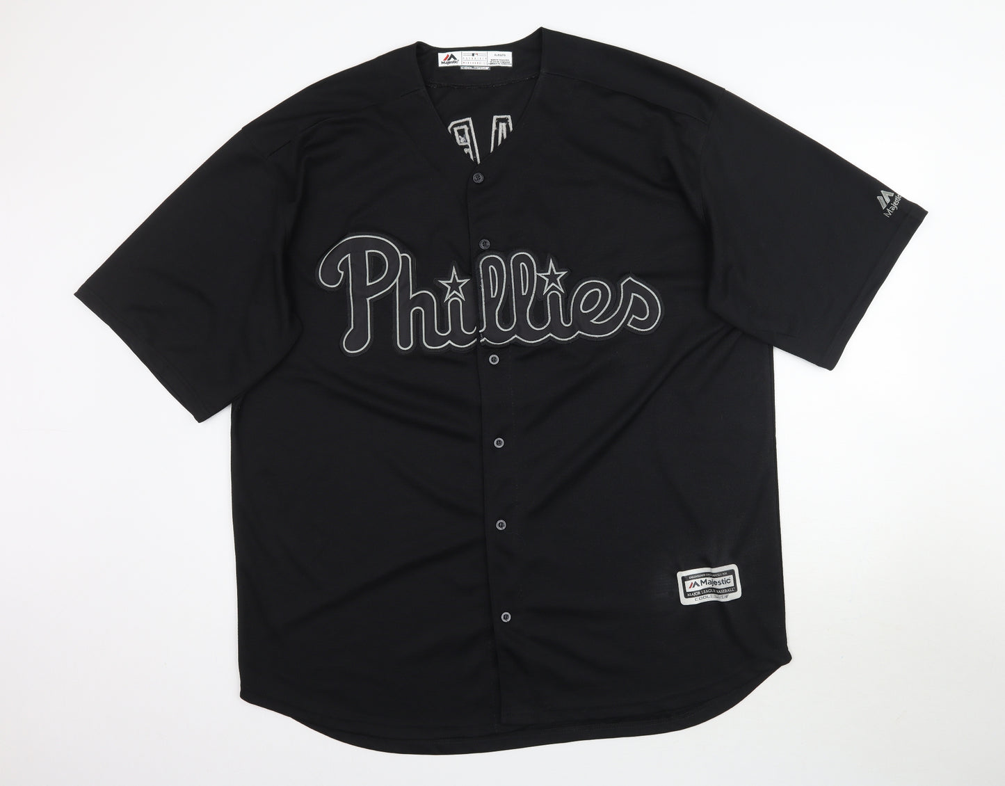 Majestic Mens Black    T-Shirt Size XL  - Phillies