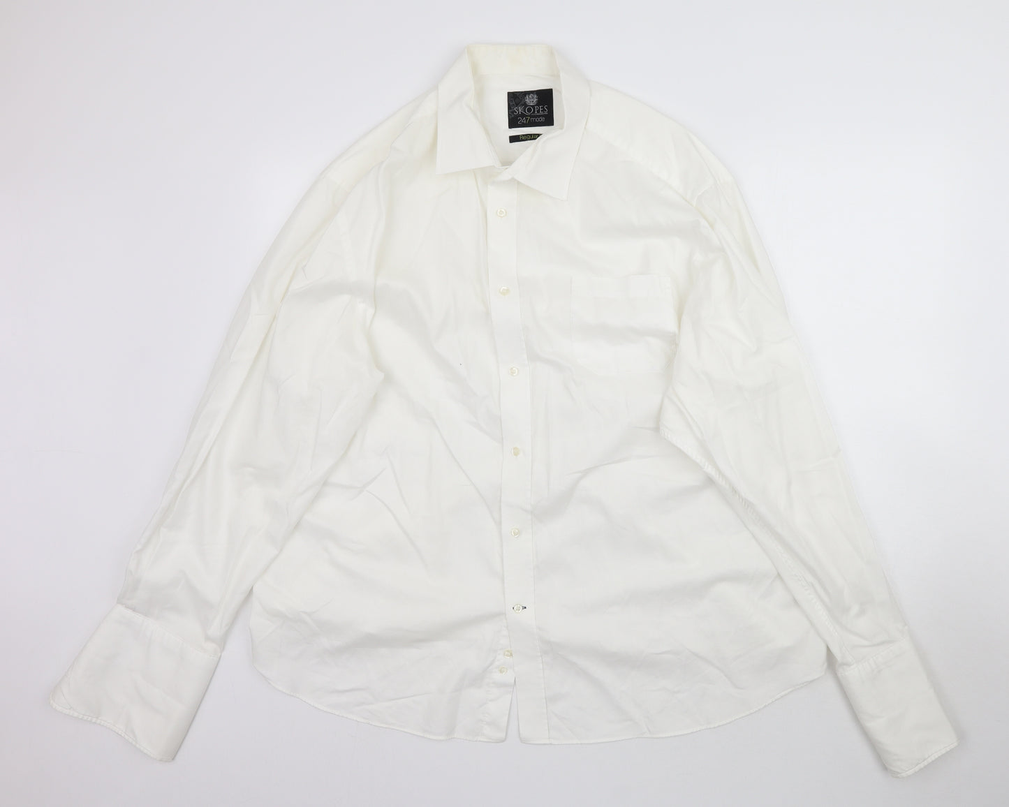 Skopes Mens White    Dress Shirt Size 19
