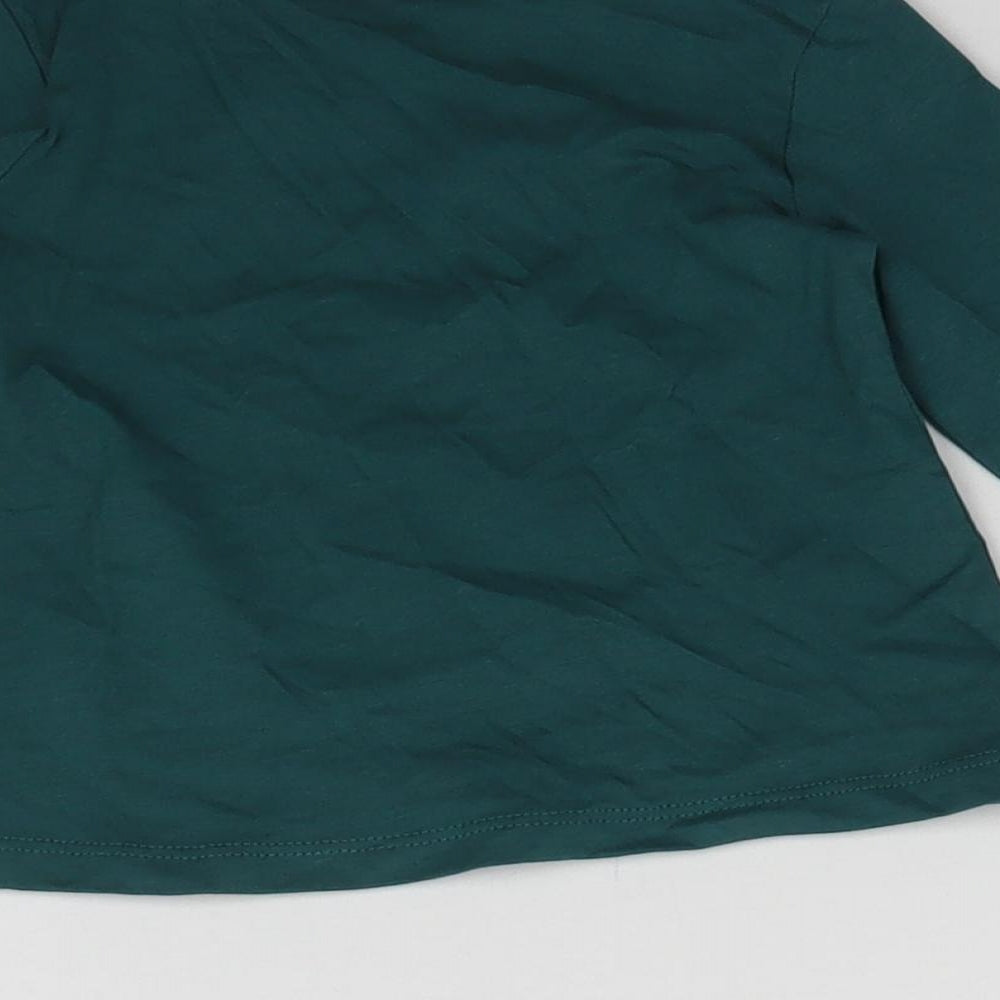 George Girls Green   Basic T-Shirt Size 3-6 Months  - Cat & Elephant