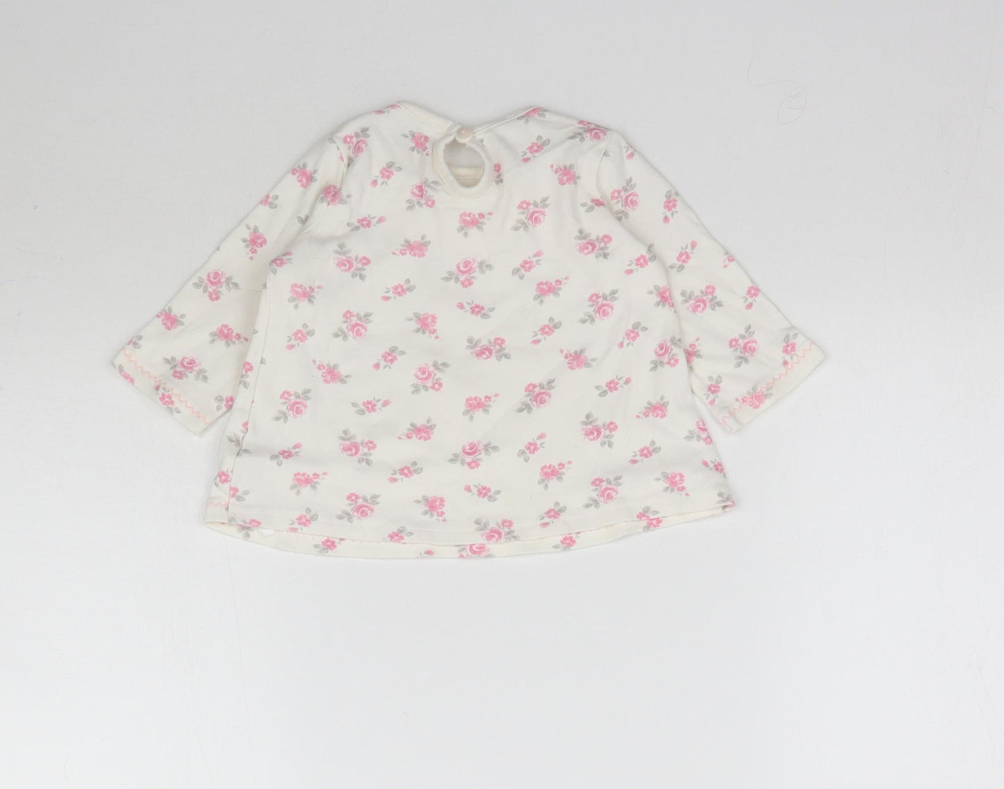 George Girls White Floral  Basic Casual Size 3-6 Months