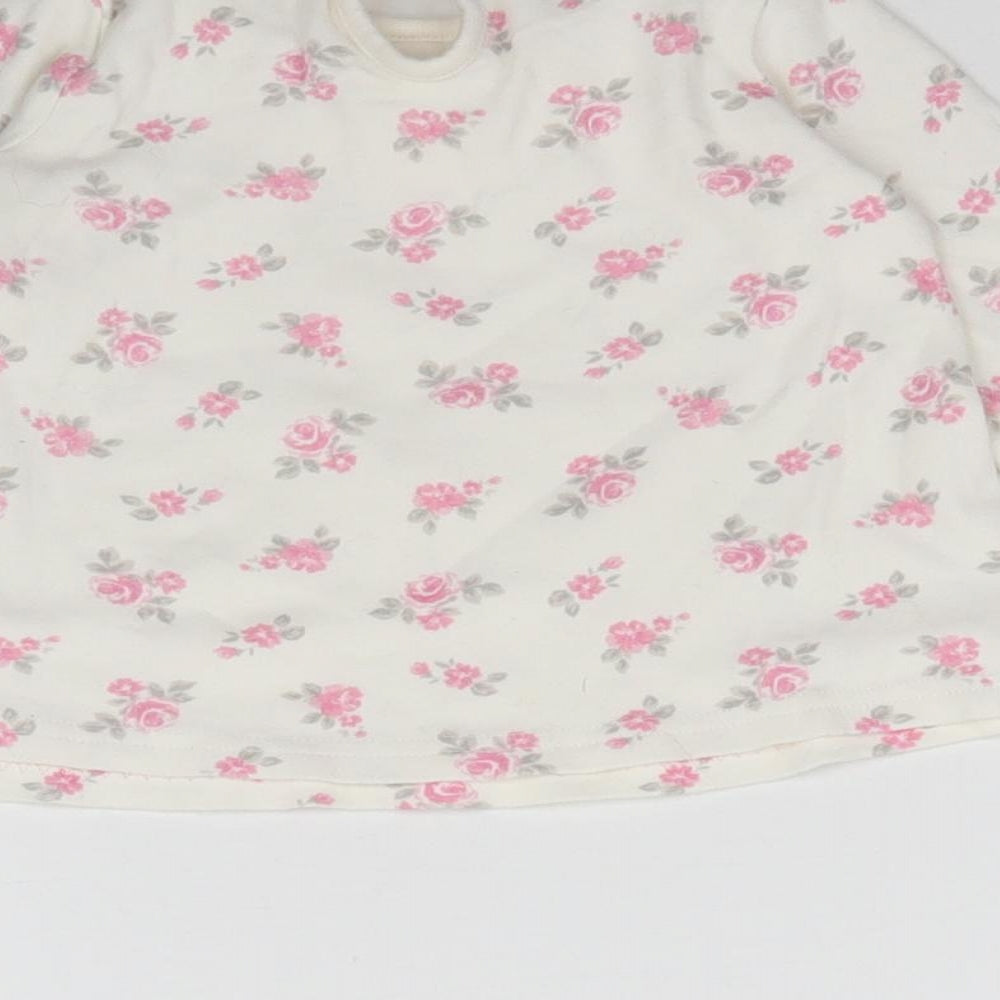 George Girls White Floral  Basic Casual Size 3-6 Months