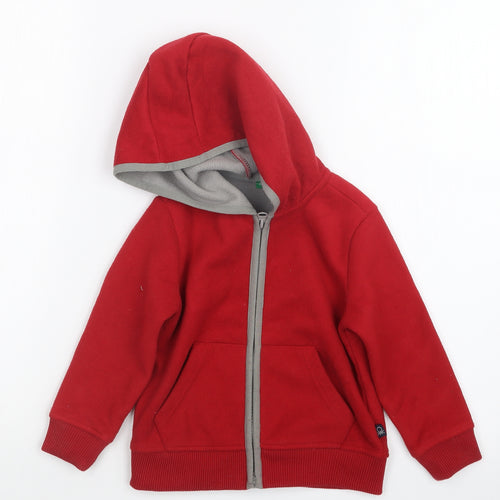 United Colors of Benetton Boys Red   Full Zip Hoodie Size 2 Years