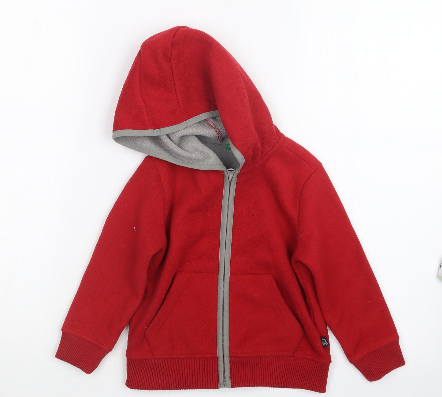 United Colors of Benetton Boys Red   Full Zip Hoodie Size 2 Years