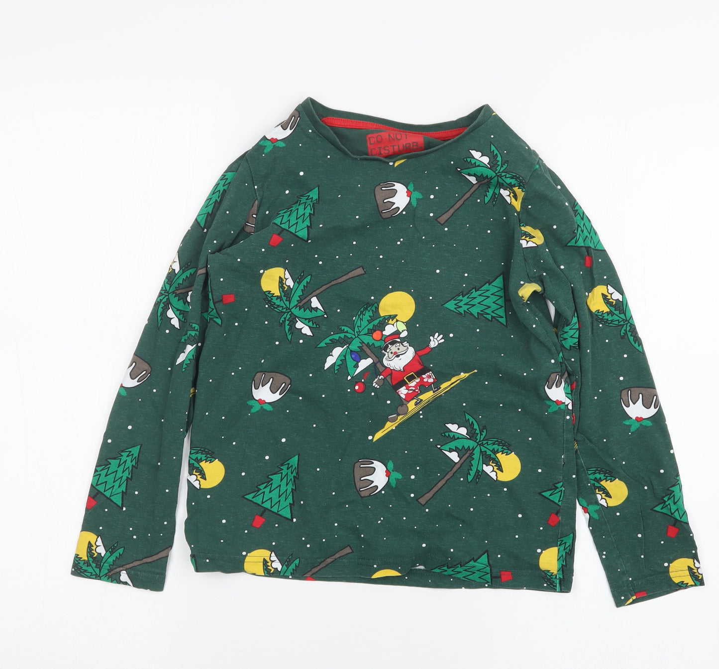 Marks and Spencer Boys Green Geometric   Pyjama Set Size 9-10 Years  - Christmas