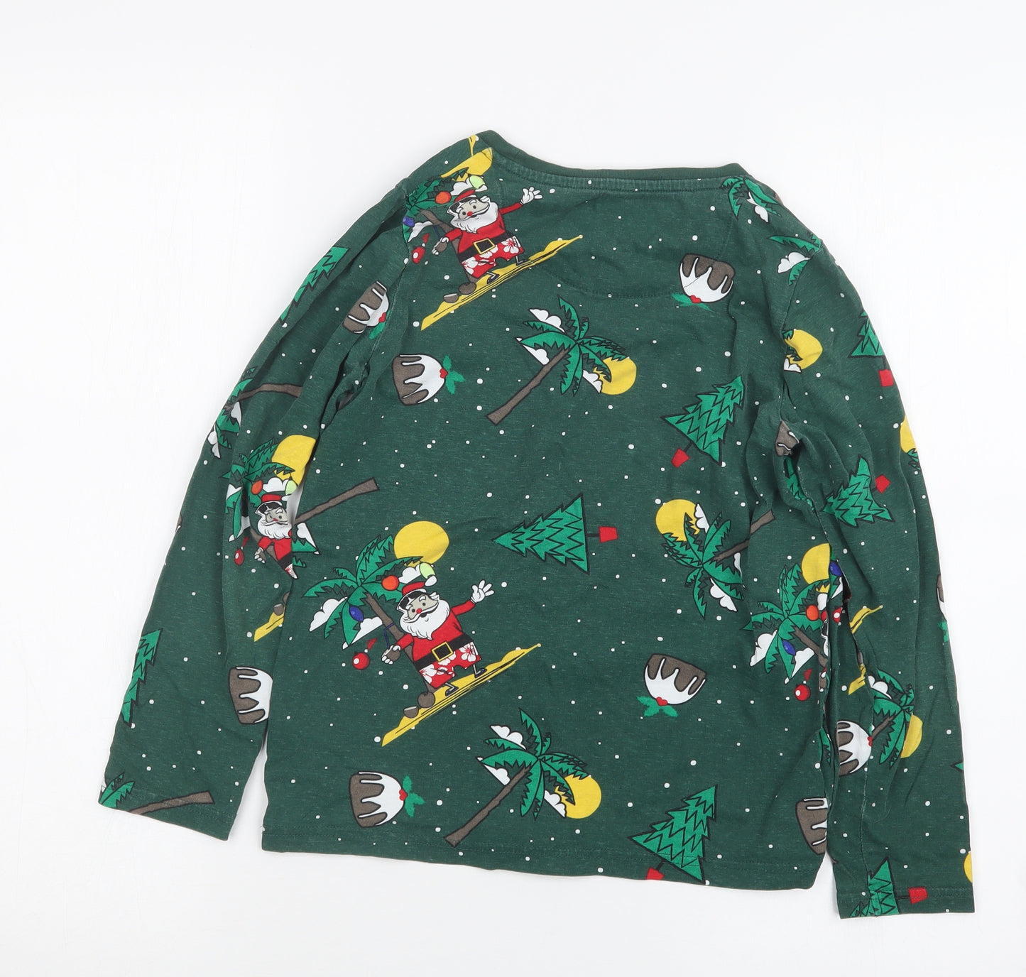 Marks and Spencer Boys Green Geometric   Pyjama Set Size 9-10 Years  - Christmas