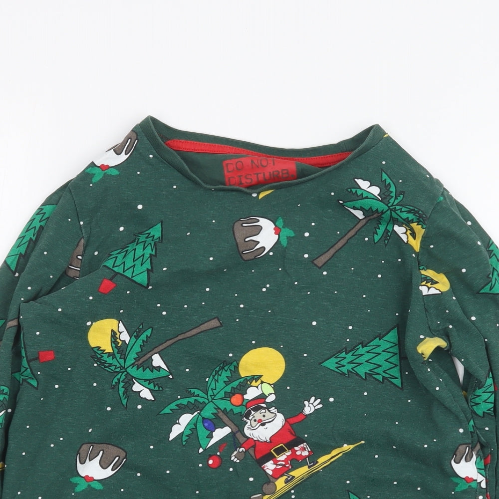 Marks and Spencer Boys Green Geometric   Pyjama Set Size 9-10 Years  - Christmas
