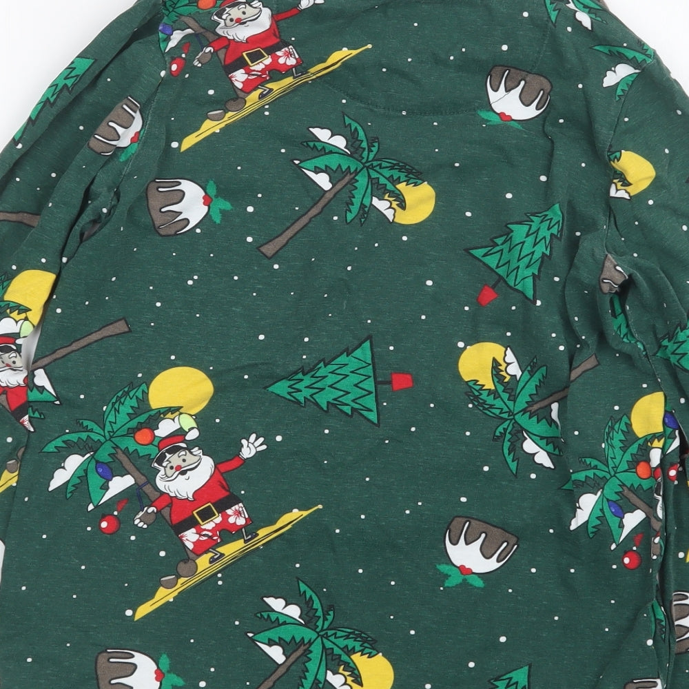 Marks and Spencer Boys Green Geometric   Pyjama Set Size 9-10 Years  - Christmas