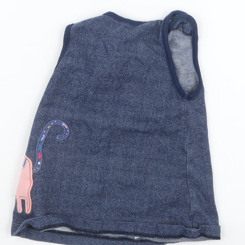 Blue Zoo Girls Blue   Pinafore/Dungaree Dress  Size 3-6 Months