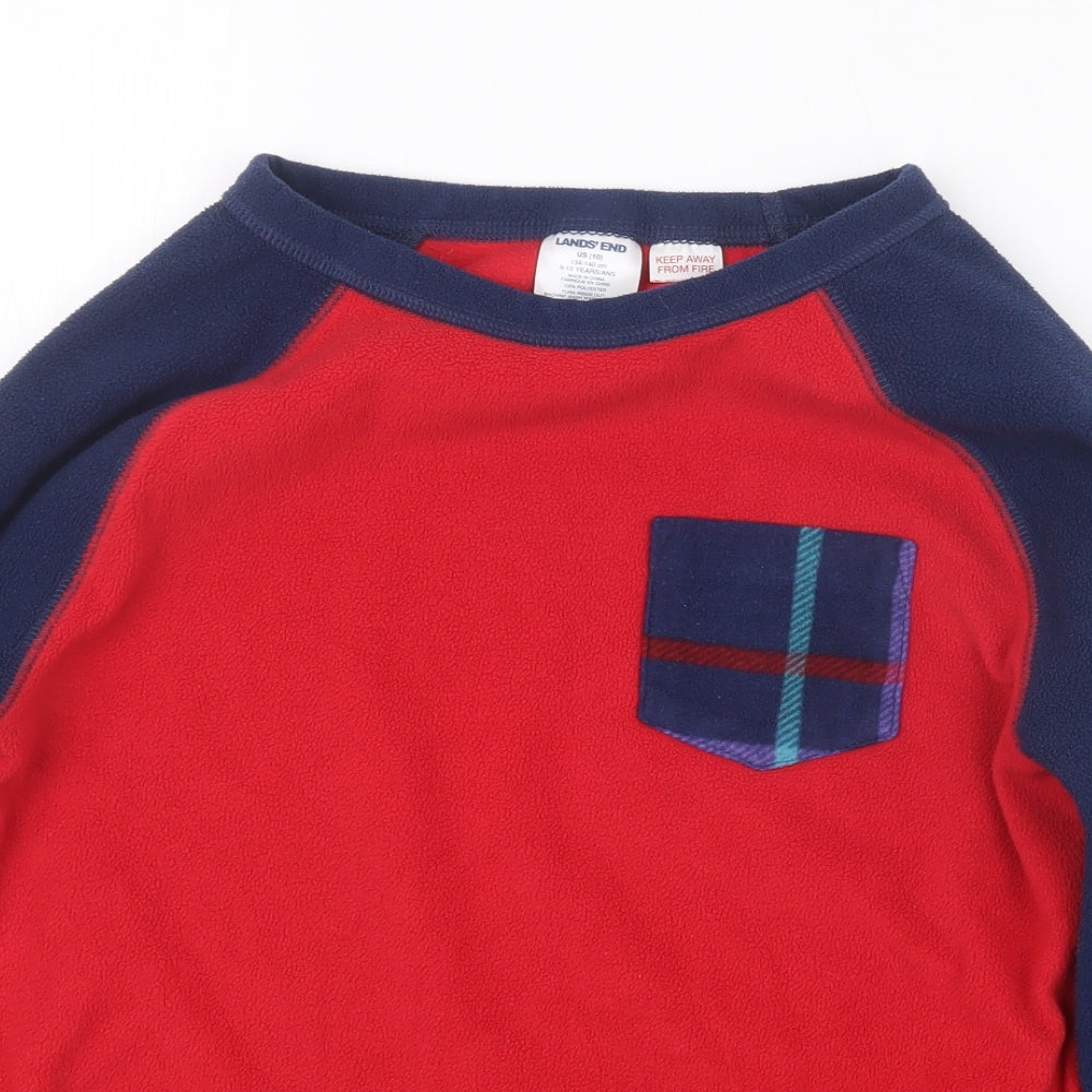 Lands' End Boys Red Geometric   Pyjama Set Size 9-10 Years