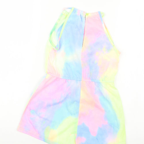SheIn Girls Pink Geometric  Playsuit One-Piece Size 9 Years