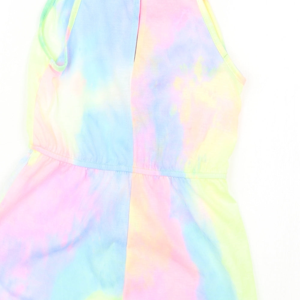 SheIn Girls Pink Geometric  Playsuit One-Piece Size 9 Years