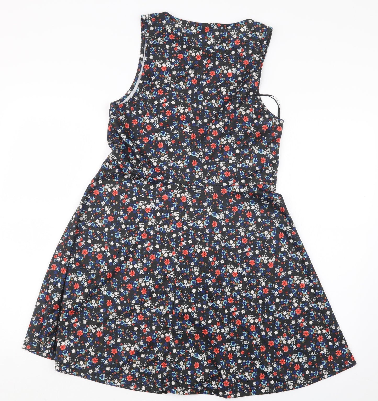 New Look Womens Black Floral  A-Line  Size 12