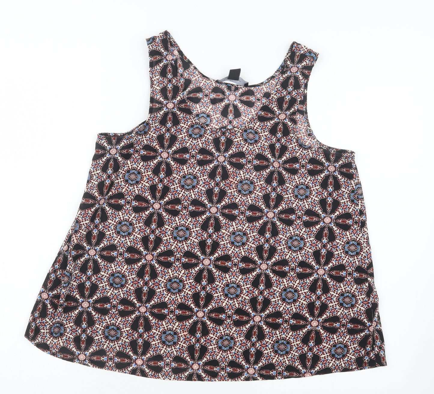 Atmosphere Womens Black Geometric  Basic Blouse Size 10