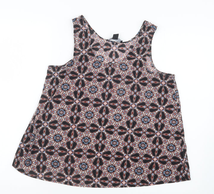 Atmosphere Womens Black Geometric  Basic Blouse Size 10
