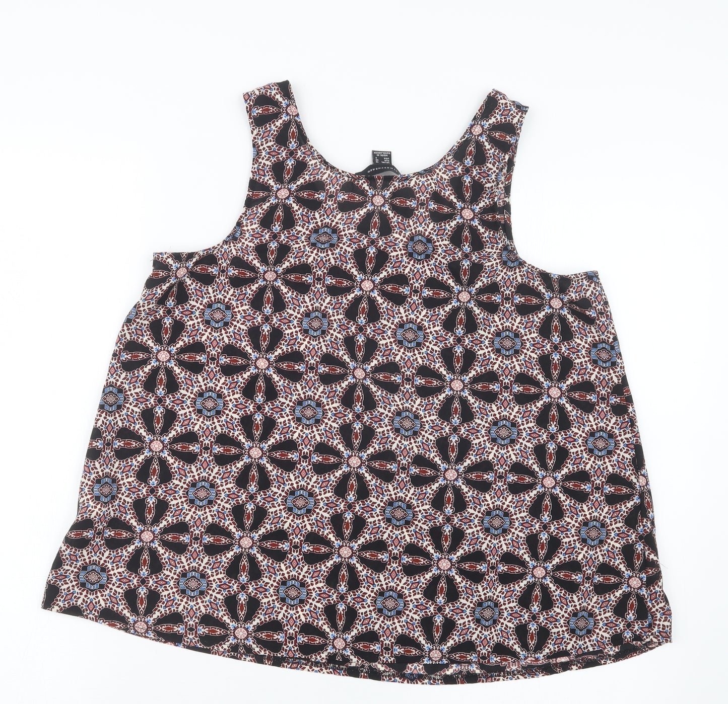 Atmosphere Womens Black Geometric  Basic Blouse Size 10