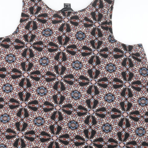 Atmosphere Womens Black Geometric  Basic Blouse Size 10