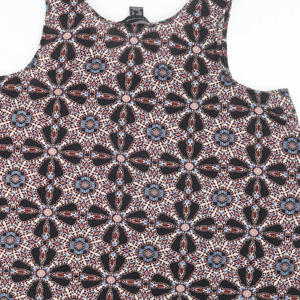 Atmosphere Womens Black Geometric  Basic Blouse Size 10