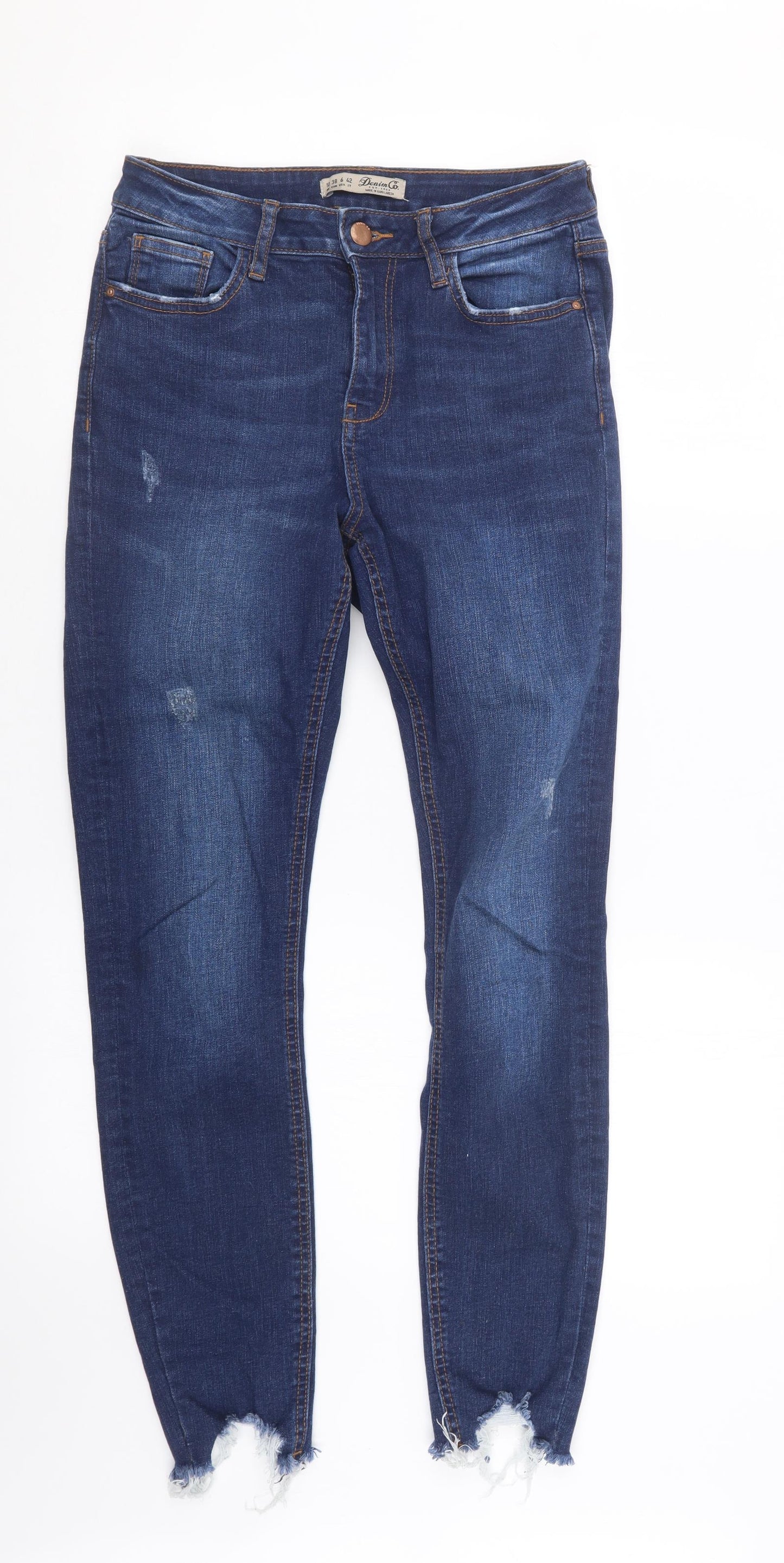 Denim Co. Womens Blue  Denim Straight Jeans Size 10 L27 in