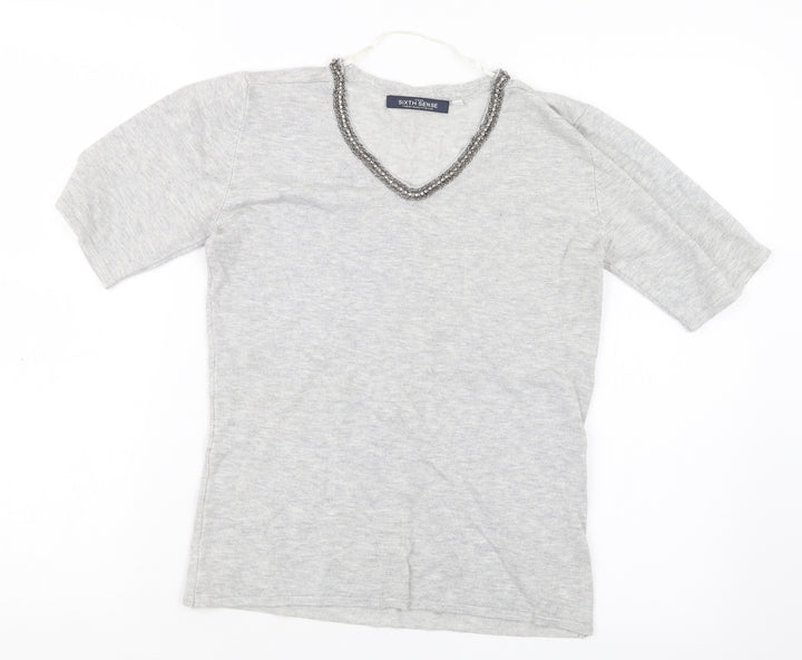 Your Sixth Sense Womens Grey Knit Pullover Jumper Size S
